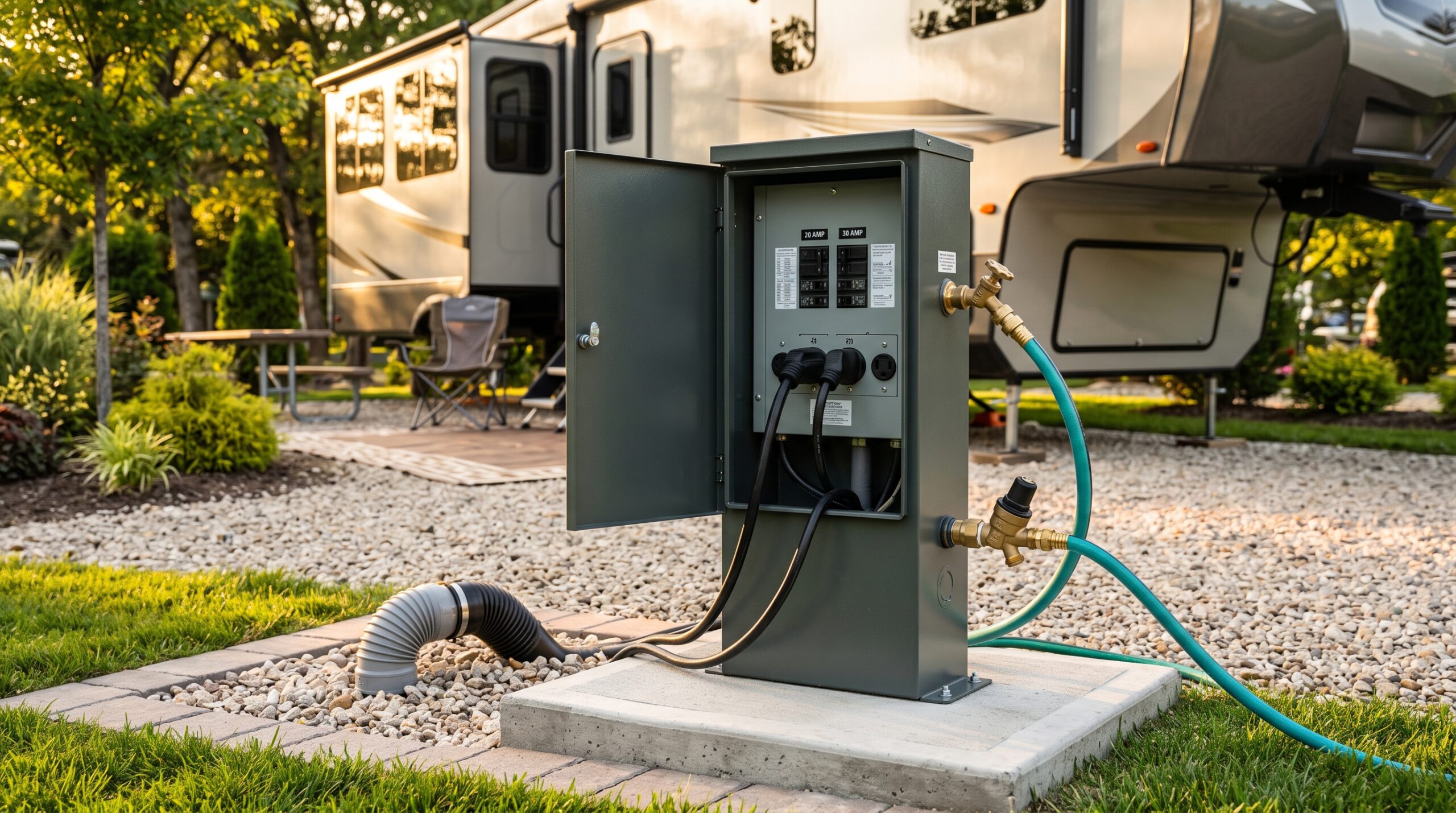 RV park electrical pedestal